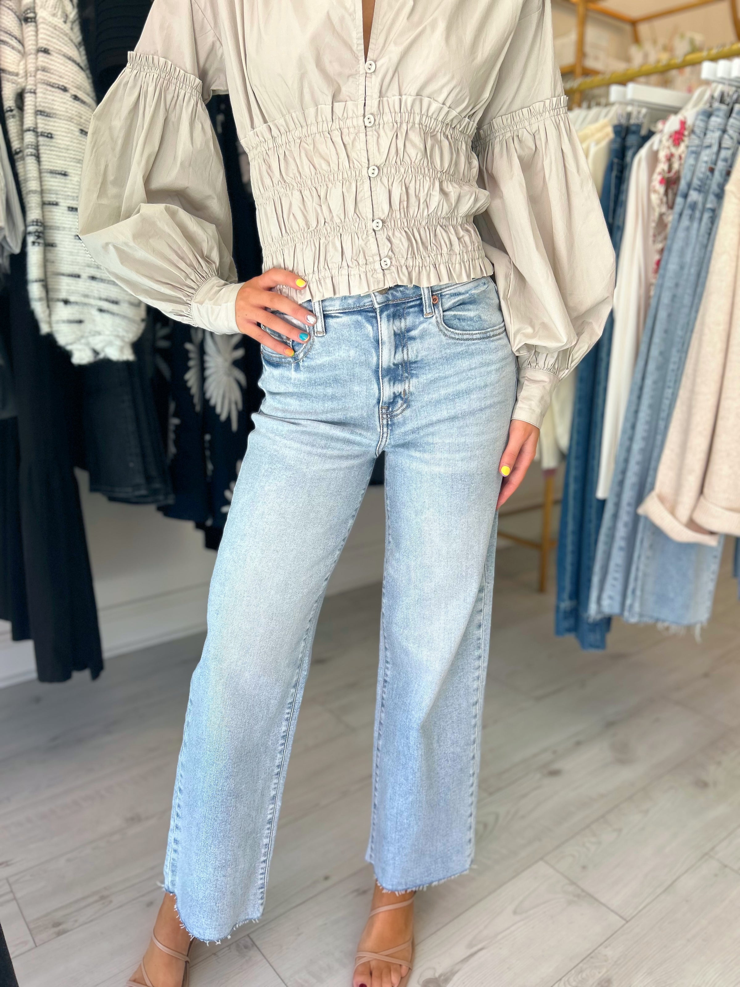 DAZE Pleaser High Rise Wide Ankle in Miracle