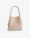 REMI/REID Hollace Mini Tote Studded Faux Suede in Foundation
