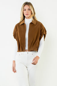 THML Celeste Sleeveless Suede Zip Jacket