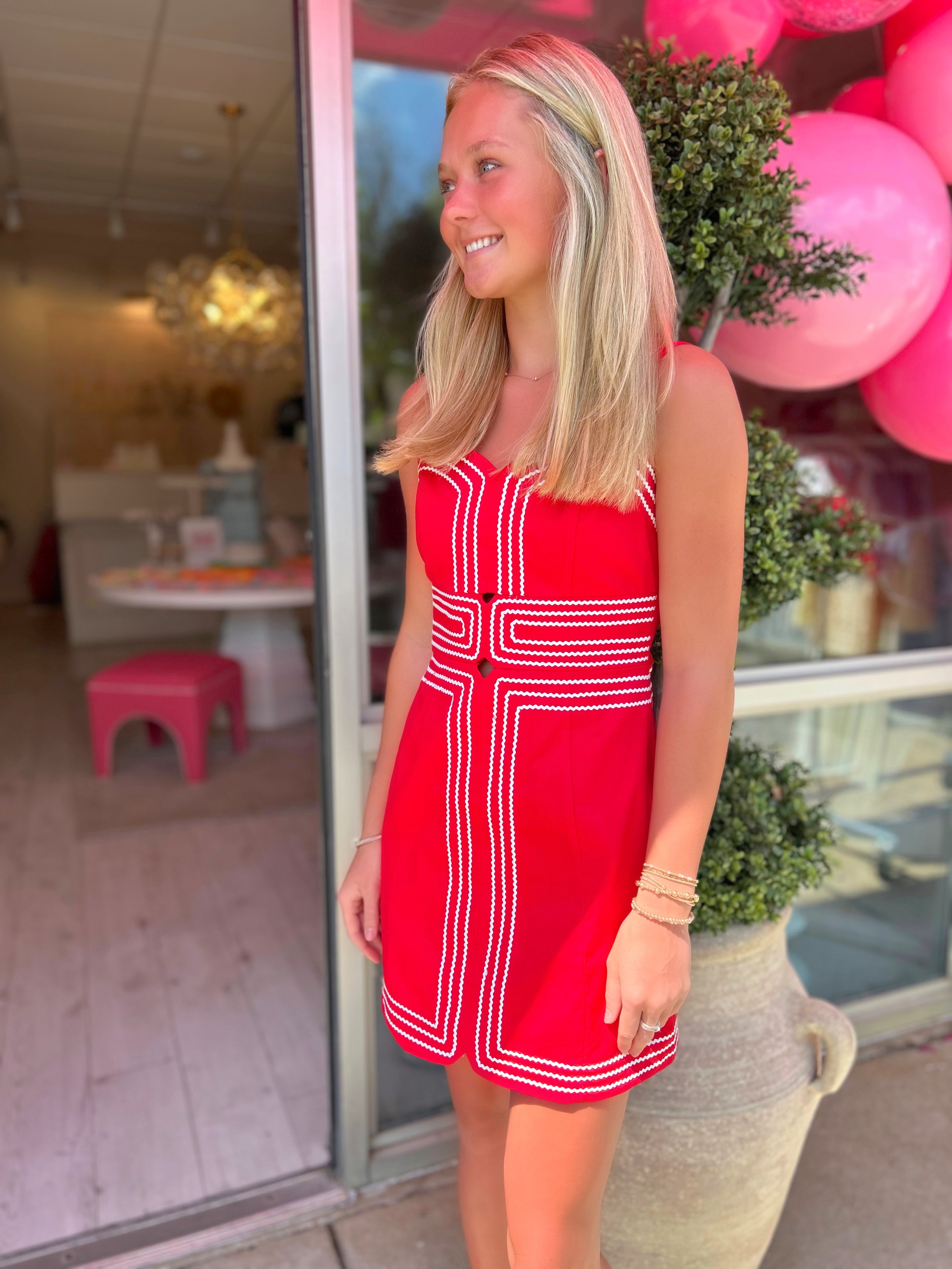Lauren Lace Trimmed Mini Dress