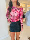 AFRM Barry Top in Berry Butterfly