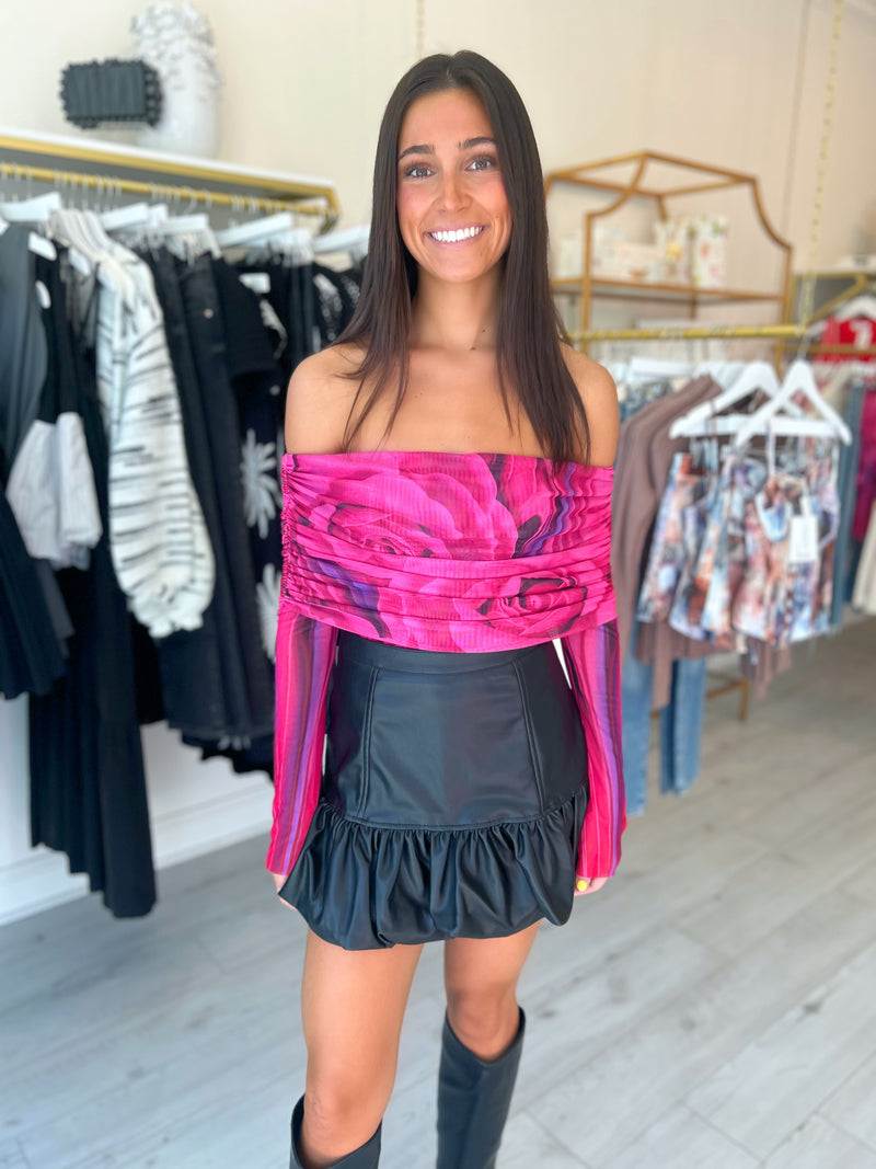 AFRM Maxine Bodysuit in Fuchsia Rose