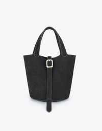 REMI/REID Joya Bucket mini faux suede in Black