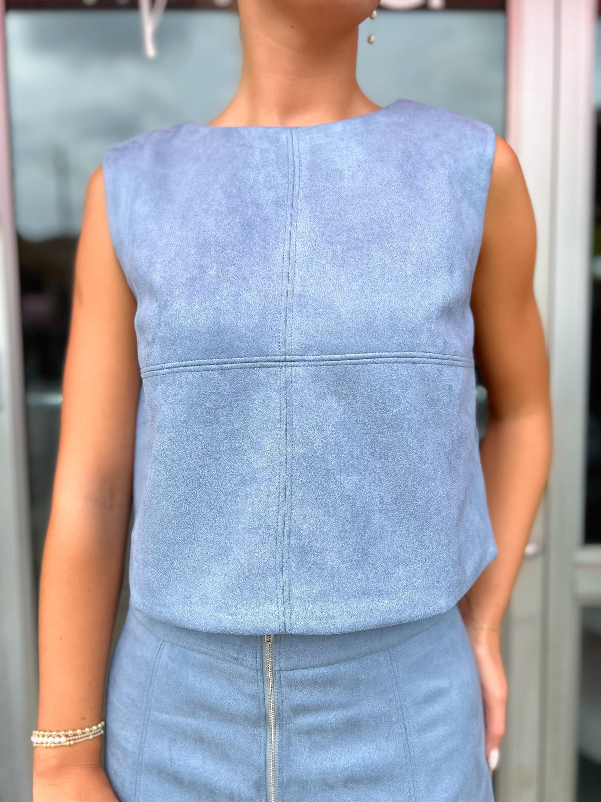 THML Shay Suede Sleeveless Top