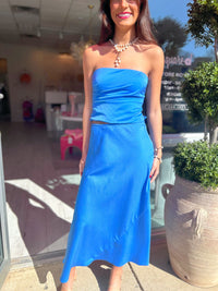 RENTAL Nia Strapless Top & Midi Skirt Set