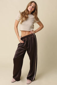 Sadie Knit Crop Tee in Light Mocha