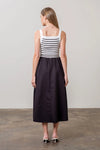 Moon River Striped Sweater Top Midi Dress