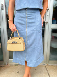 THML Shay Suede Zipper Skirt