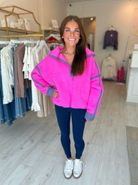 FP Movement Mountain High Half-Zip Fleece in Fuchsia Flirt