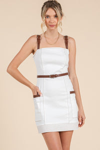 Grayson Trimmed Strap and Belted Mini Dress
