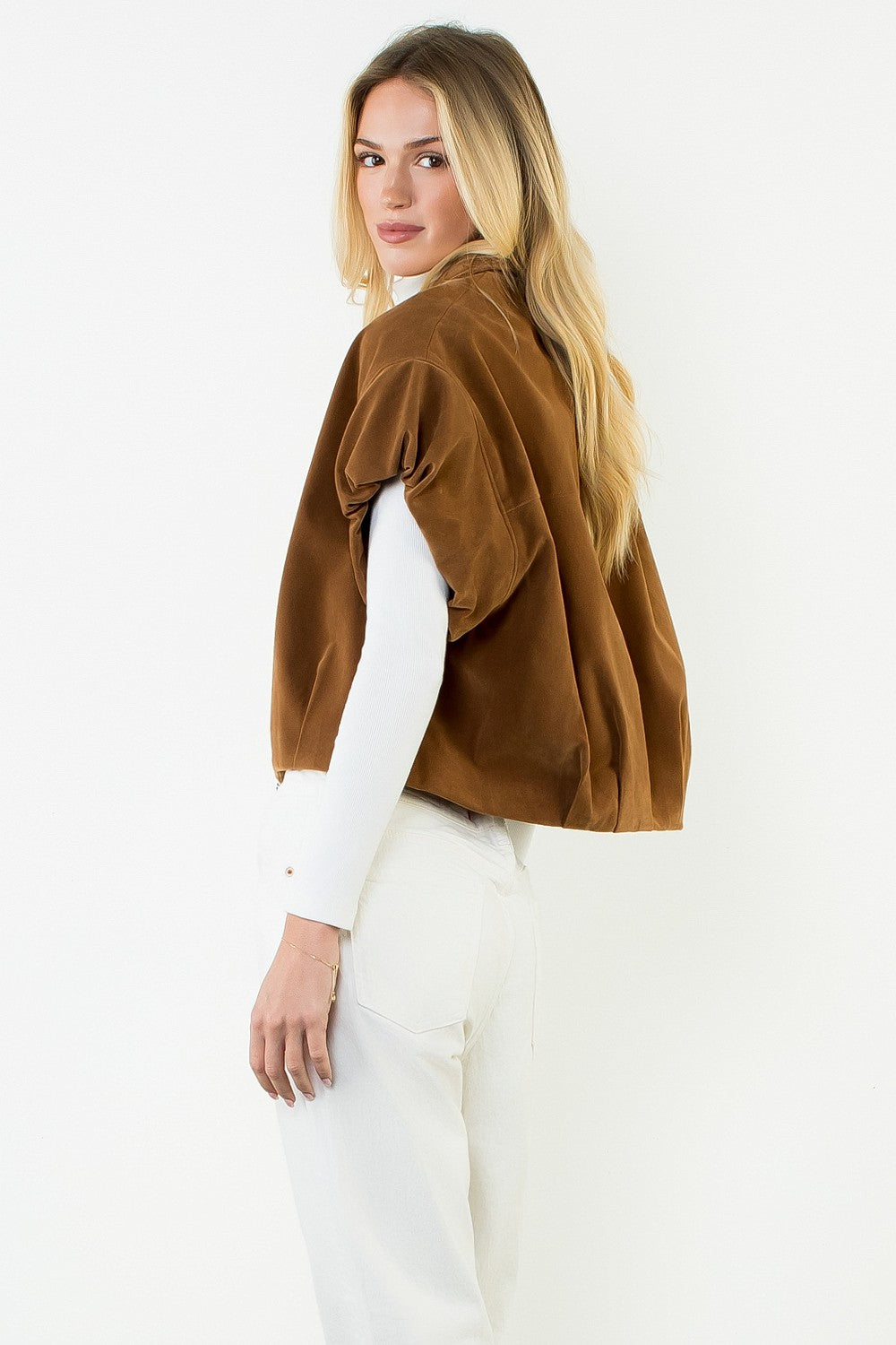 THML Celeste Sleeveless Suede Zip Jacket