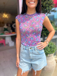 AFRM Nina Top in Retro Ditsy