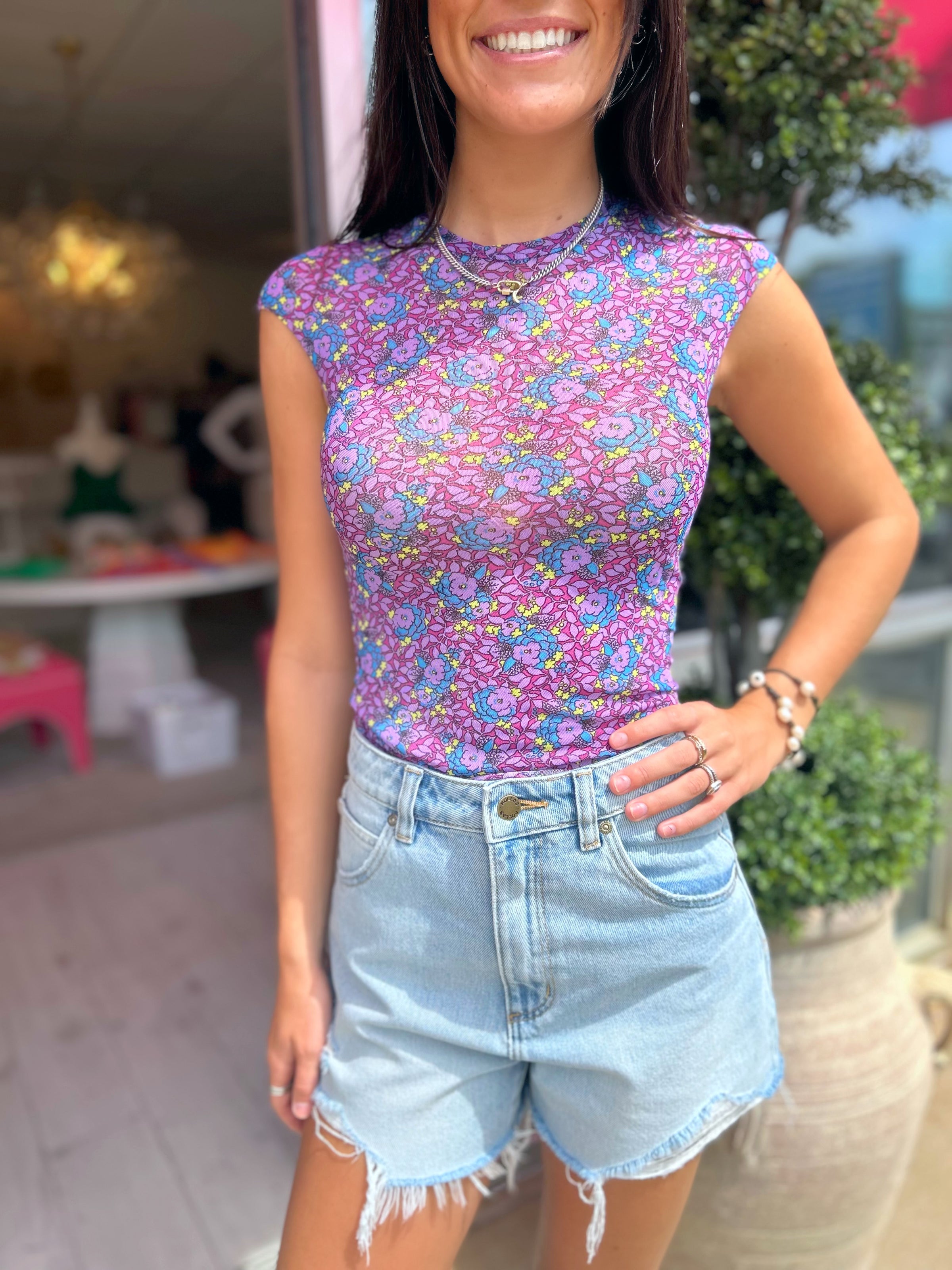 AFRM Nina Top in Retro Ditsy