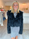 Show Me Your Mumu Salt Lake City Cropped Jacket in Black Faux Fur