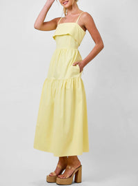 Drue Sleeveless Overlay Midi Dress