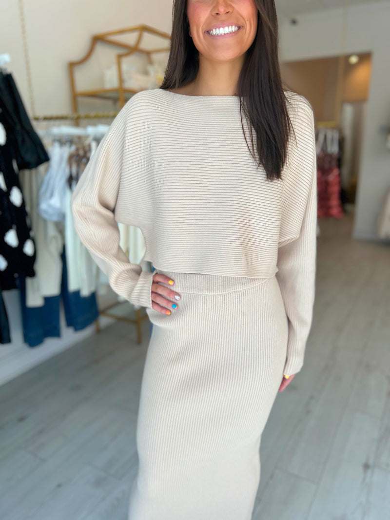 Frankie Knit Crop Top & Midi Skirt Set