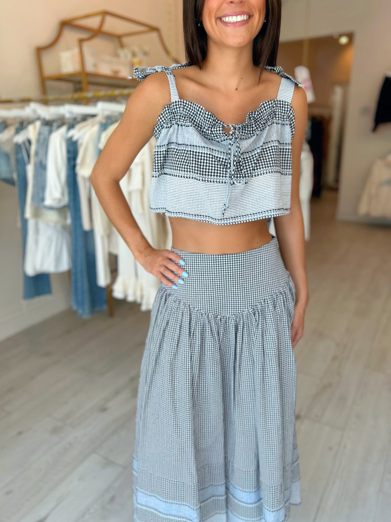 Margo Boader Striped Top and Midi Skirt