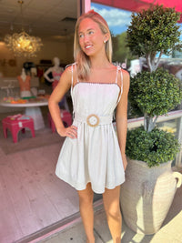 Ashton Linen Belted Mini Dress