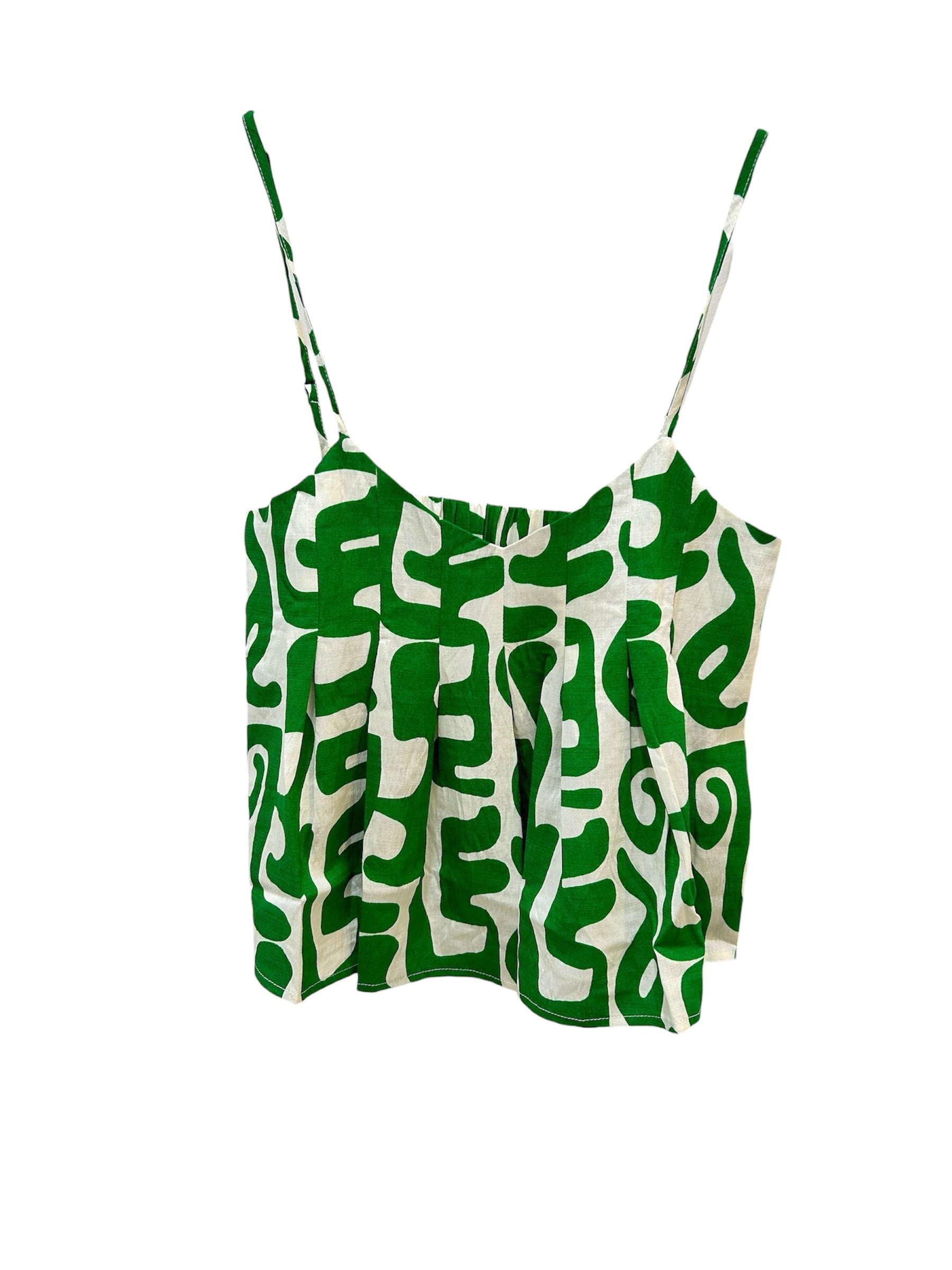 THML Evelyn Pleated Geo Print Top