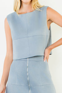 THML Shay Suede Sleeveless Top