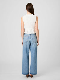 French Connection Rhodes Pop Smocked Flutter Sleeve Top