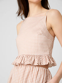 French Connection Lilah Stretch Cotton Gingham Top