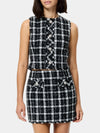 French Connection Windowpane Tweed Crop Top