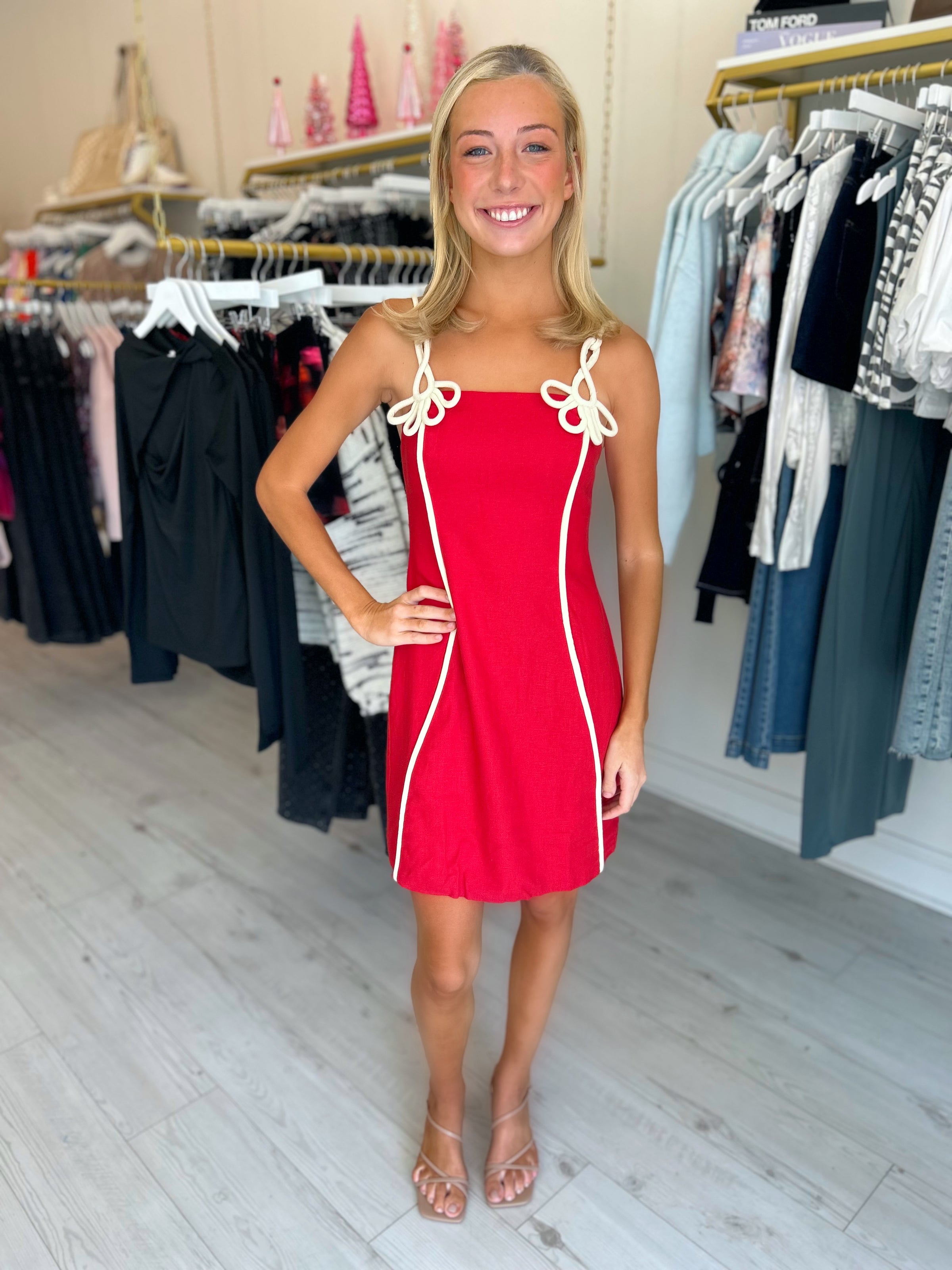 FARM RIO Red Sleeveless Mini Dress
