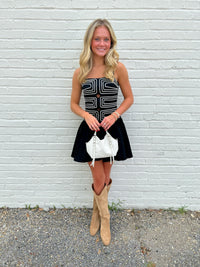 Meena Cutout Detail Mini Dress in Black
