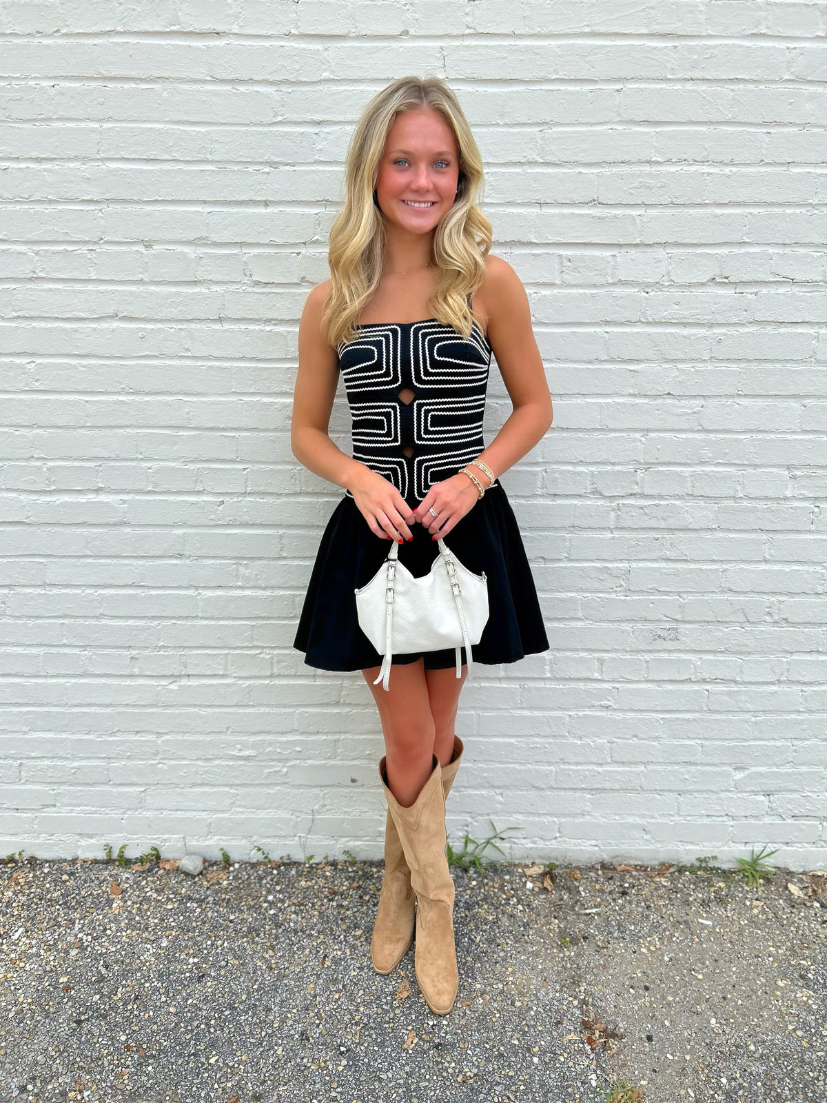 Meena Cutout Detail Mini Dress in Black