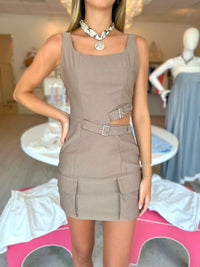 Noah Square Neck Cutout Mini Dress