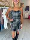 Rhode Tweed Checkered Wrap Mini Dress