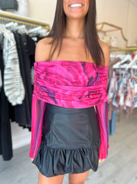 AFRM Maxine Bodysuit in Fuchsia Rose