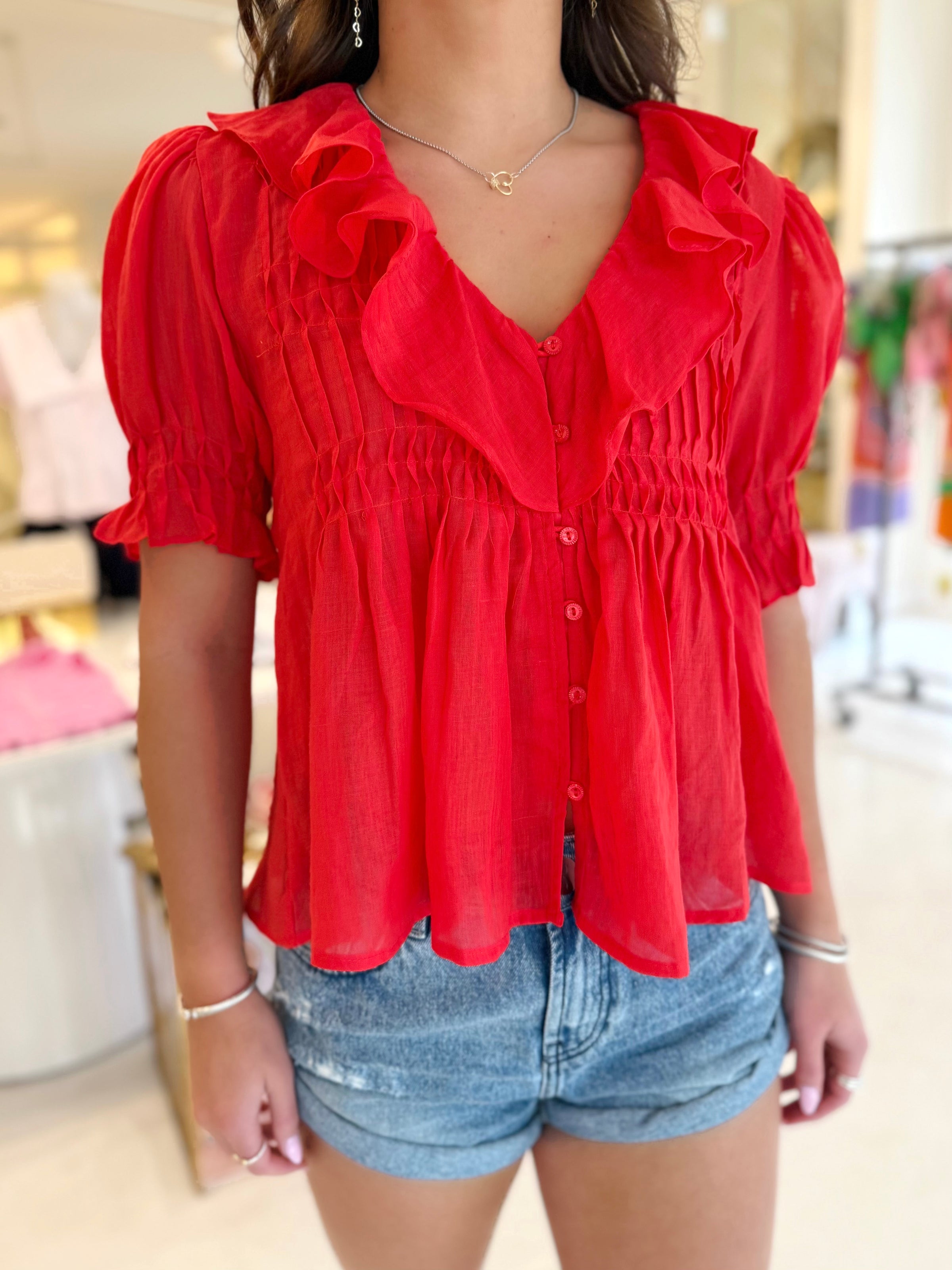 A. Ren Robine Ruffle Top