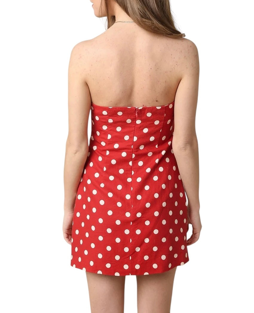 Remi Polka Dot Strapless Mini