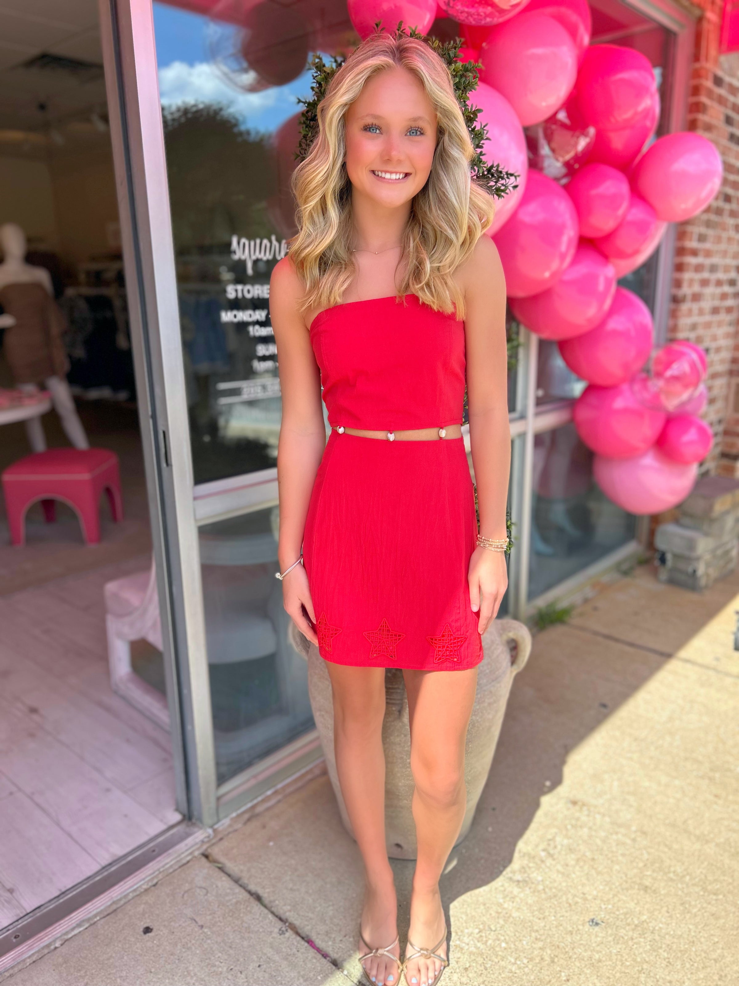 Junie Strapless Cut Out Mini Dress
