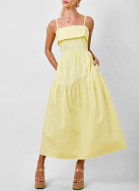 Drue Sleeveless Overlay Midi Dress