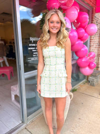 Campbell Strapless Tweed Mini Dress