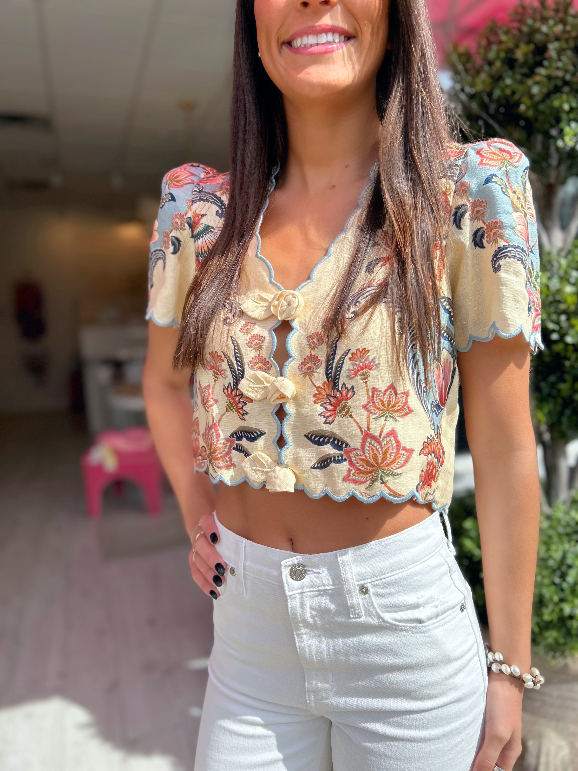 FARM RIO Boho Beauty Short Sleeve Top