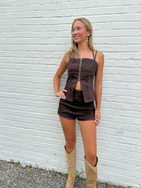 Beth Strappy Split Tunic Top & Short Set