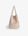 REMI/REID Hollace Mini Tote Studded Faux Suede in Foundation