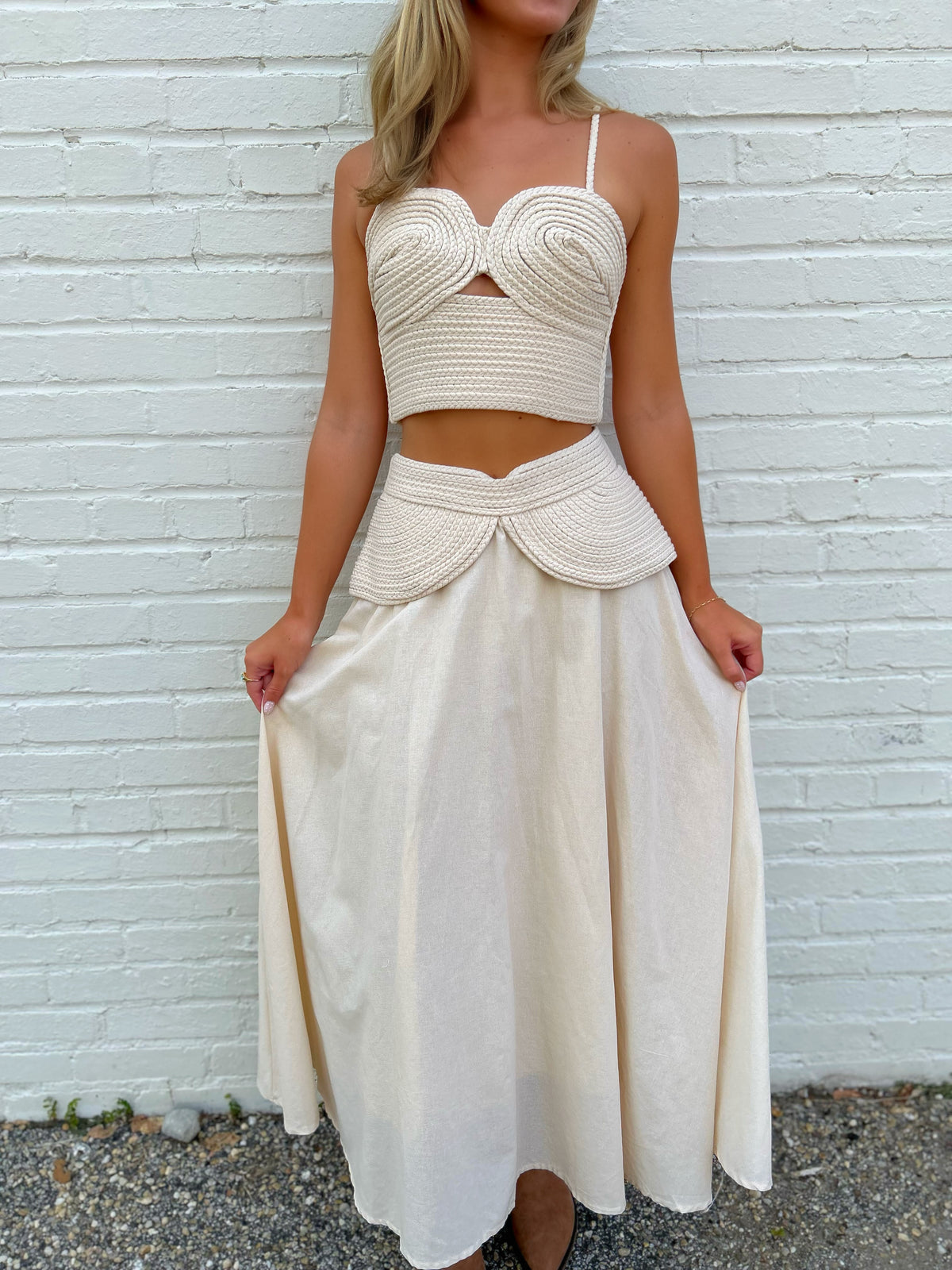 Banks Braided Crop Top & Midi Skirt Set