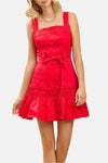 Perrie Belted Ruffle Mini Dress