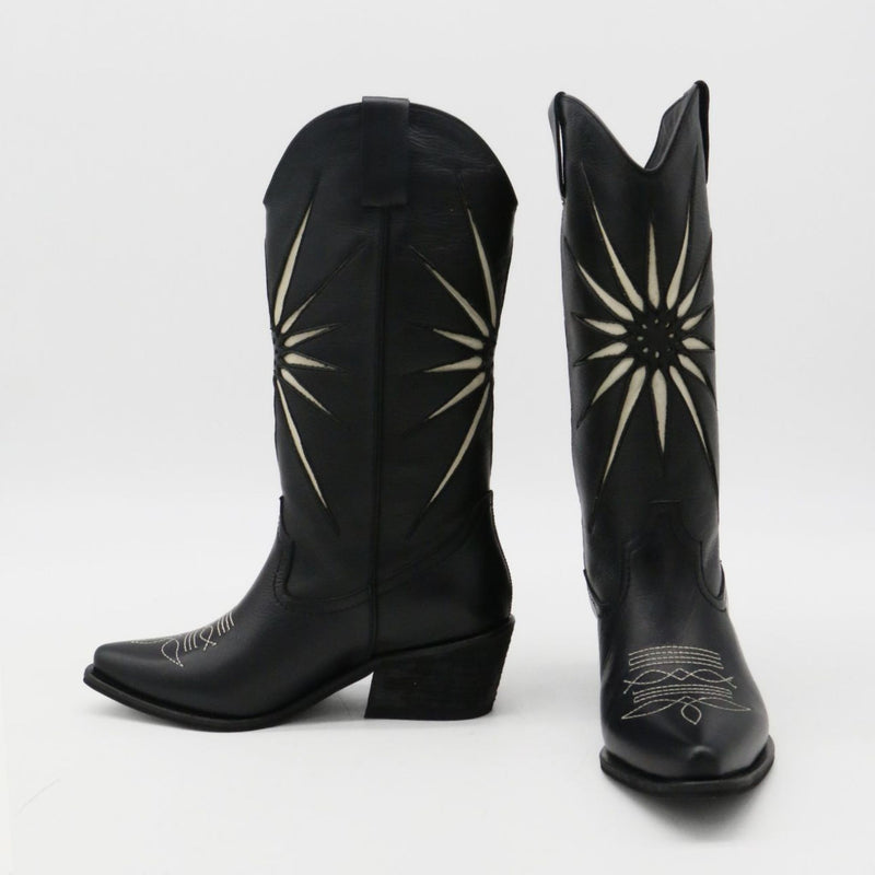 Moonrise Western Cowboy Boots in Black (PRE-ORDER)