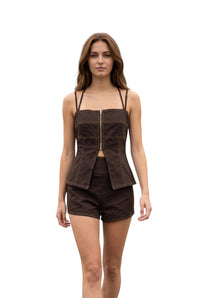 Beth Strappy Split Tunic Top & Short Set