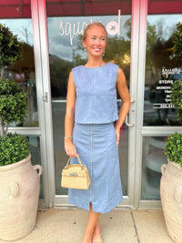 THML Shay Suede Zipper Skirt
