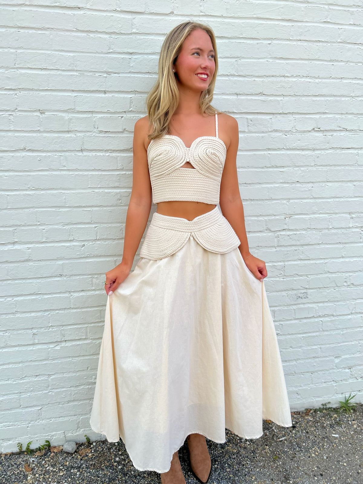 Banks Braided Crop Top & Midi Skirt Set