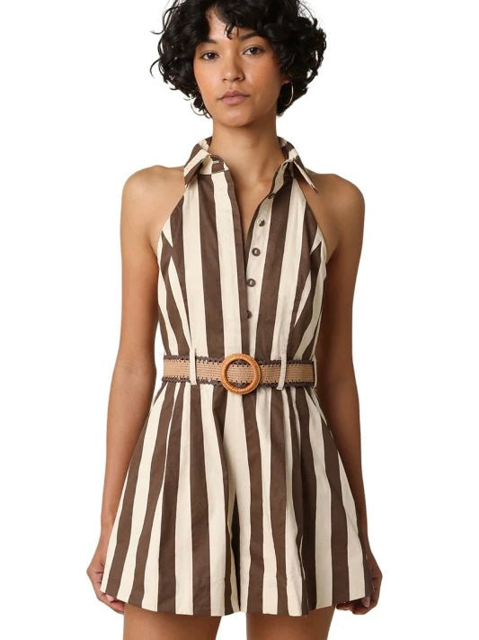 Tessa Halter Belted Romper