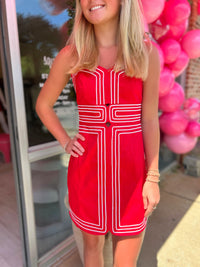 Lauren Lace Trimmed Mini Dress