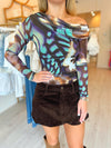 AFRM Barry Top in Feather Swirl